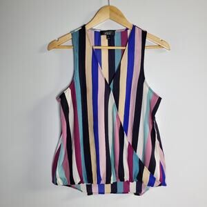 Label Rachel Rachel roy striped sleeveless v-neck tank top Small